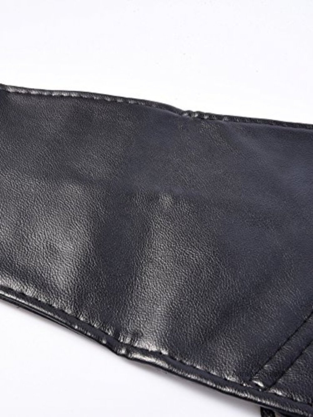 Faux Leather Spandex Corset Waist Belt with Lace and Button Closure - Picture 2 of 6